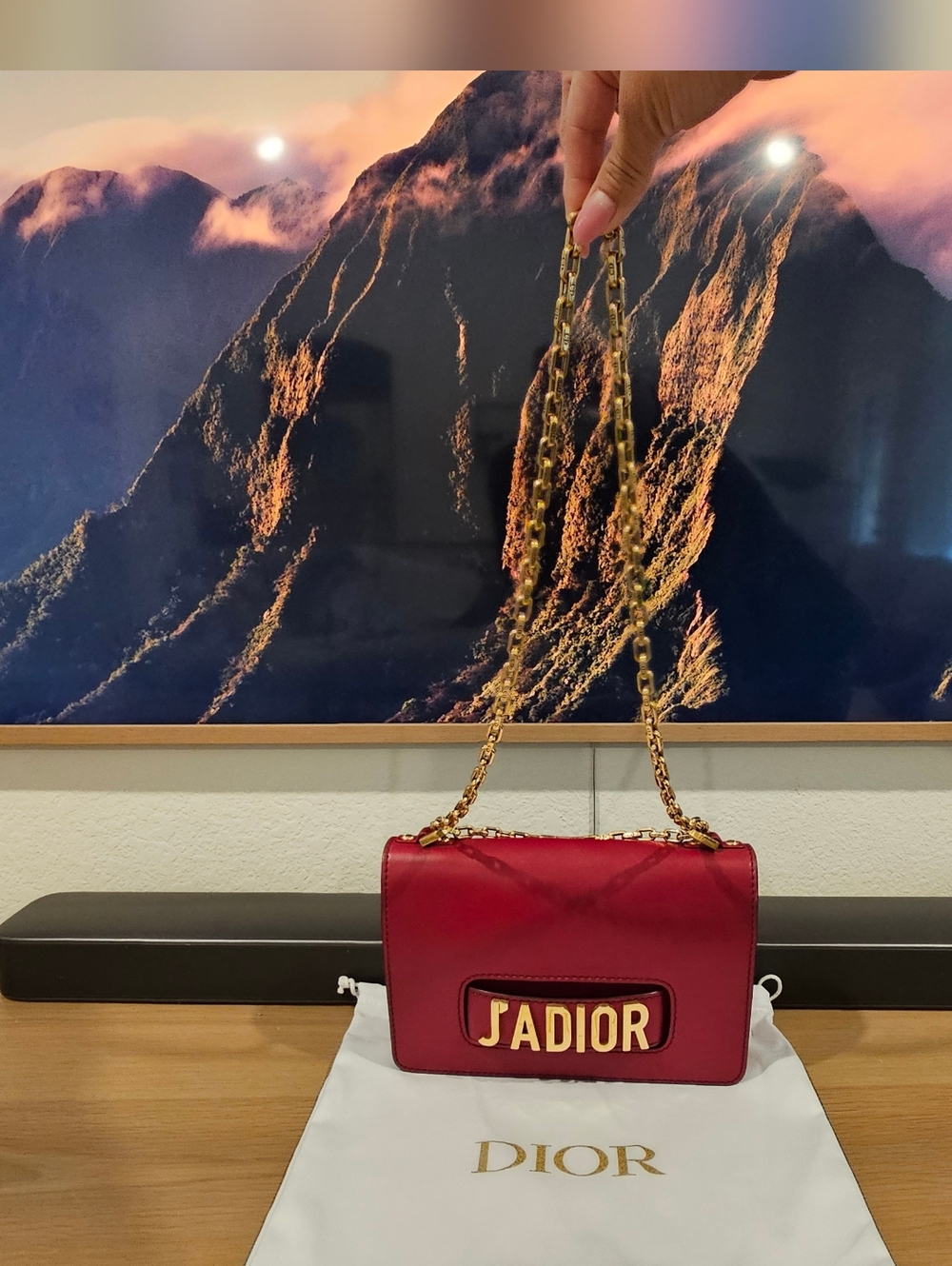 Dior J'ADIOR Shoulder Bag in Deep Red with Gold Hardware - Picture 7 of 10